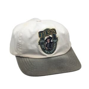 Vintage Filson Canvas Strap Back Cap Hat 100 Year Anniversary